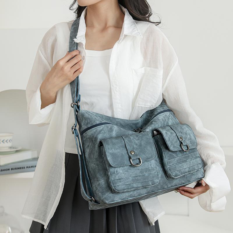 Women's Bag Large Capacity Shoulder Bag Soft Leather Tote Bag Commuter Shoulder Crossbody Bag