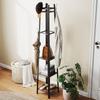 Coat Rack with 4 Levels, Free-Standing Clothes Stand, 8 Hooks, 4 Shelves, Industrial Style, Metal, Chipboard, Brown