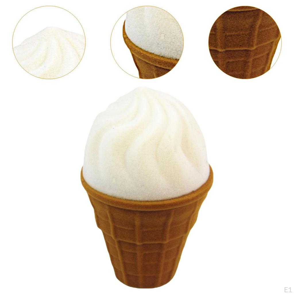 Boîte Cadeau Bague et Boucles d'Oreilles, Rangement Forme Glace, Étui à Bijoux à Fente Unique pour Bagues