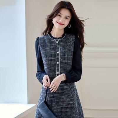 Sanpowa Elegant A-Line Long Sleeve Dress