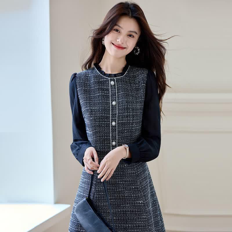 Sanpowa Elegant A-Line Long Sleeve Dress XL