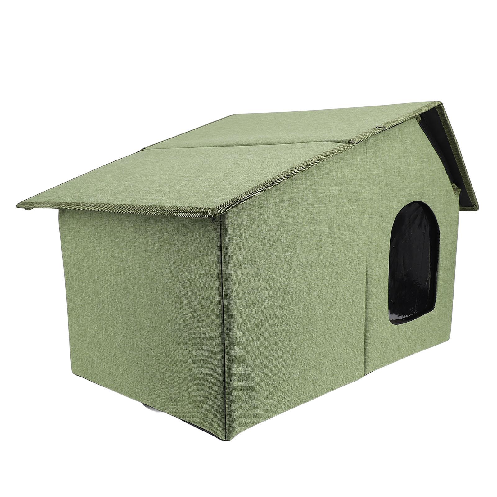 Outdoor Cat House Water Resistant Weather Proof Spacious Enclosed Foldable Cat Shelter for All Seasons