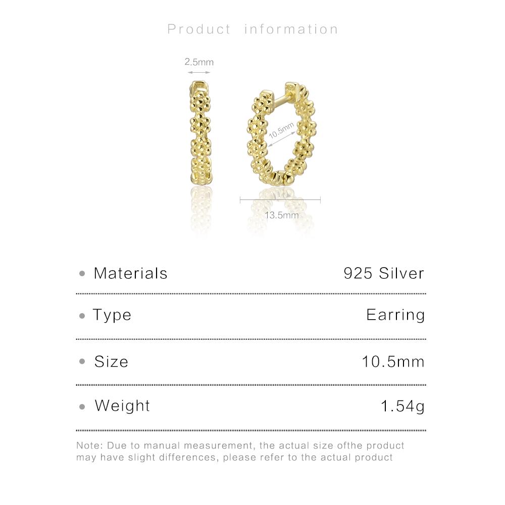 ANDYWEN 925 Sterling Silver Stylish Gorgeous Sterling Silver Gold-plated Zircon Hoop Earring Ladies Simple Jewelry