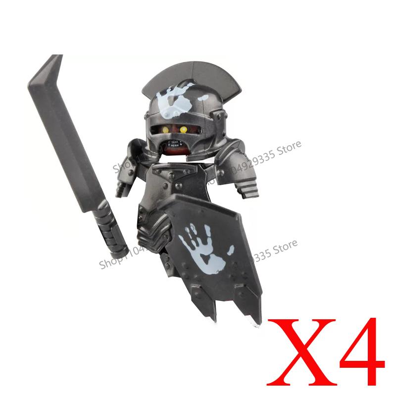 Medieval Knight Figures Building Blocks Elf Guard Dwarf Warrior Wild Boar Sheep Mount Fantasy Movie Character Soldier Bricks Toy