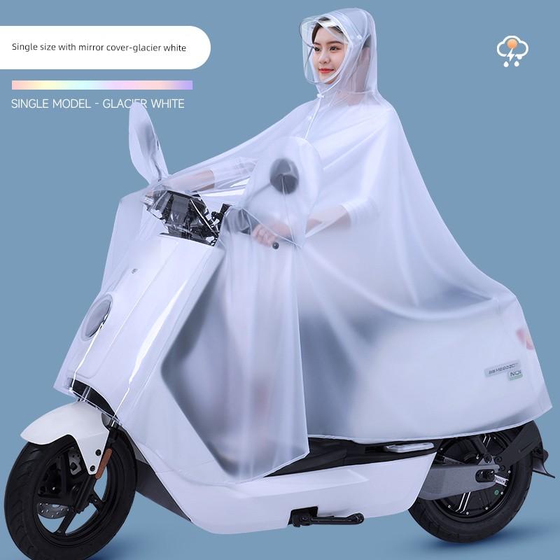 Electric Motorcycle Raincoat for Women, Double-Person Full-Body Long Raincoat, Storm-Proof, Parent-Child Riding, Mother-Child Dedicated Rain Poncho