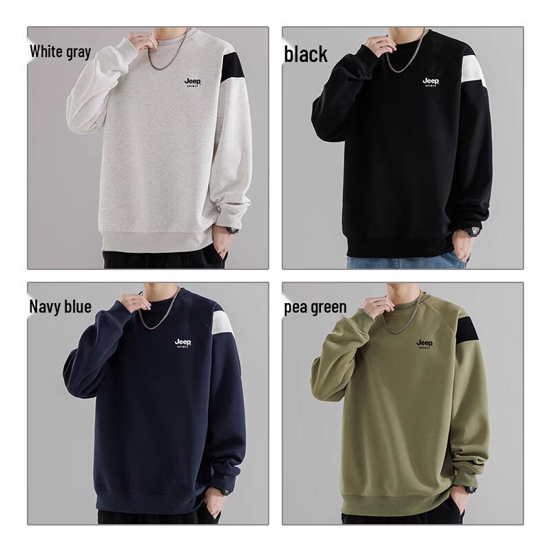 JEEP SPIRIT Men's Loose Fit Crew Neck Long Sleeve Sweatshirt