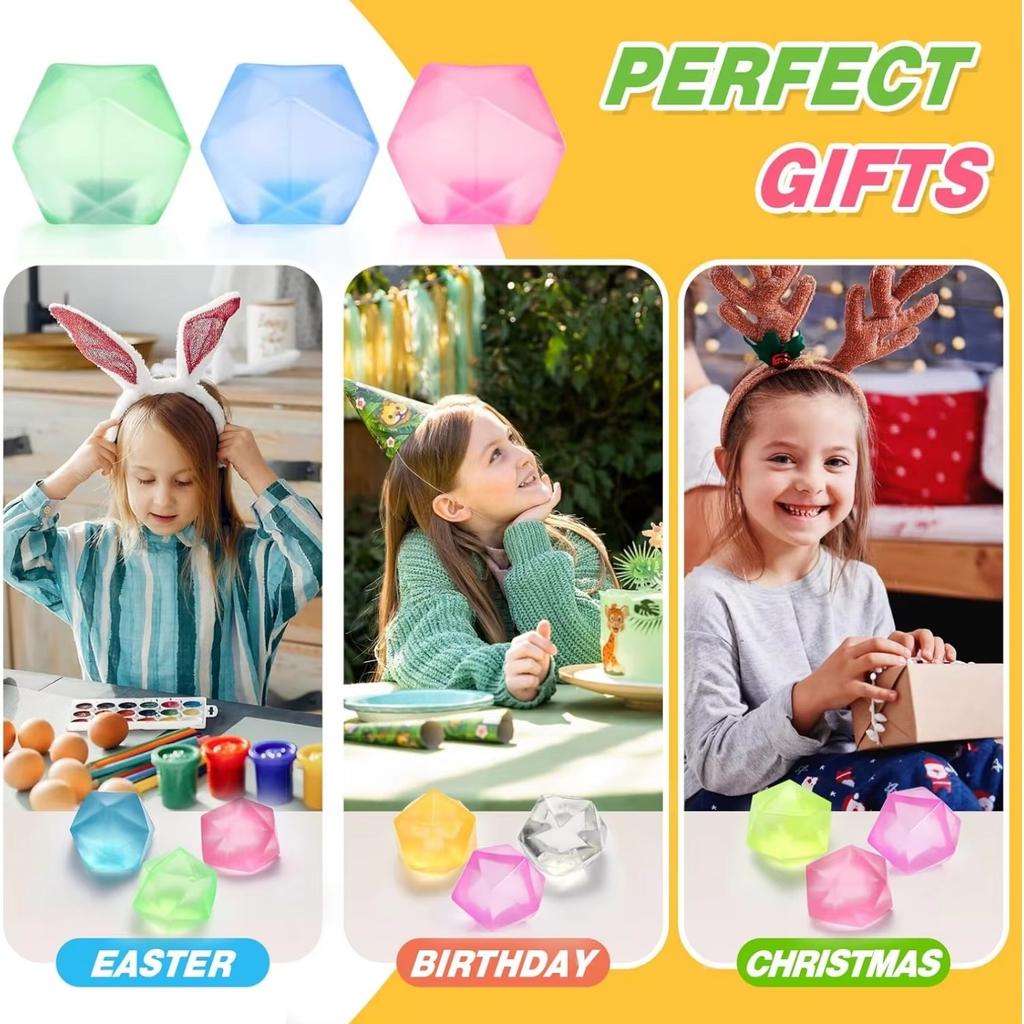 4 Rozmiary Zabawki do Ściskania Odstresowujące Kostki Lodu - Miękkie Zabawki Sensoryczne na Lęk i Nerwowe Ruchy - Upominki Imprezowe dla Dzieci i Dorosłych