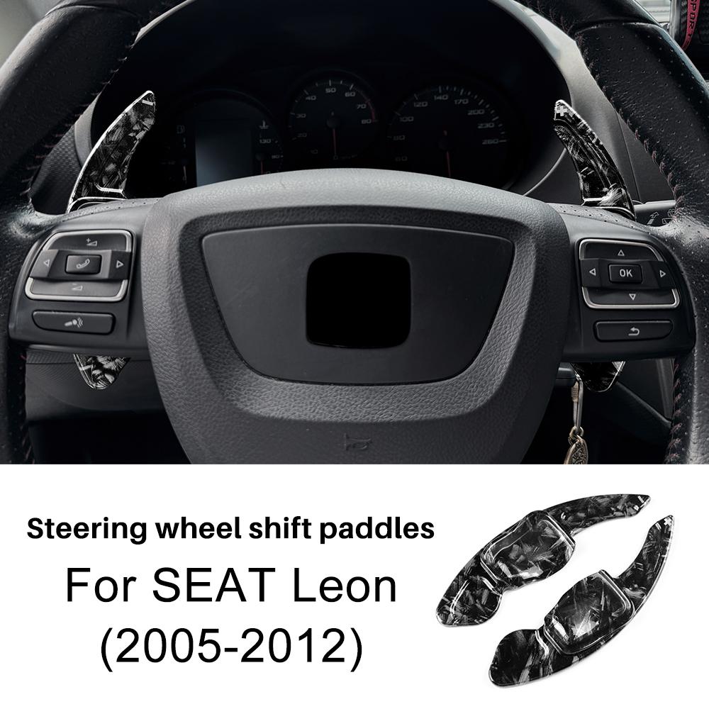 For Seat Leon 2005 2006 2007 2008 2009 2010 2011 2012 Carbon Fiber Style TOP ABS Car Steering Wheel Paddle Shifter Cover