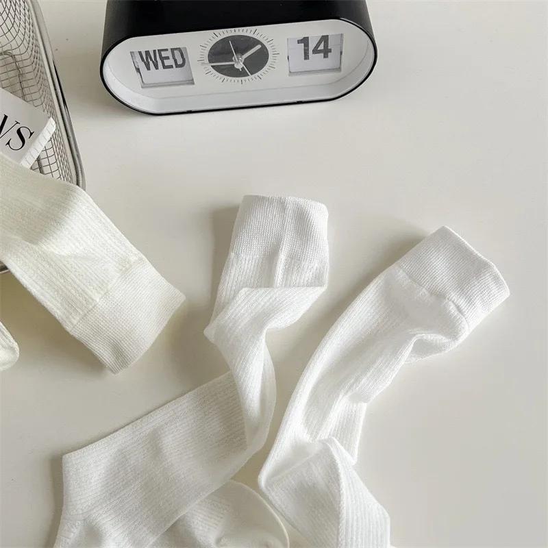 1/4Paris Women Stockings Women'S Mid-Calf Socks Jk Lolita Sweet Girls Long Socks Stocking Solid Color Black White Gray Knee Sock