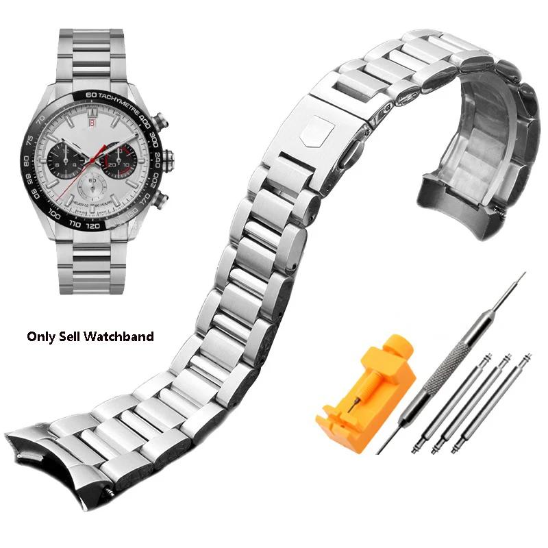 

Solid Stainless Steel Watchband For Tag Heuer Carrera CBN2A1D Competitive Potential WAY201S Series 22MM Male Watch Strap 22mm срібний