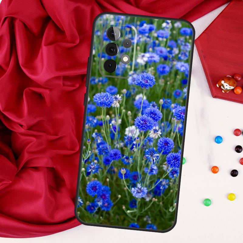 

Синие васильки Дельфиниум Для Samsung Galaxy A55 A53 A33 A13 A35 A15 A36 A56 A26 A16 A22 A32 A52 A54 A34 A06 A05 Чехол Samsung A53 5G