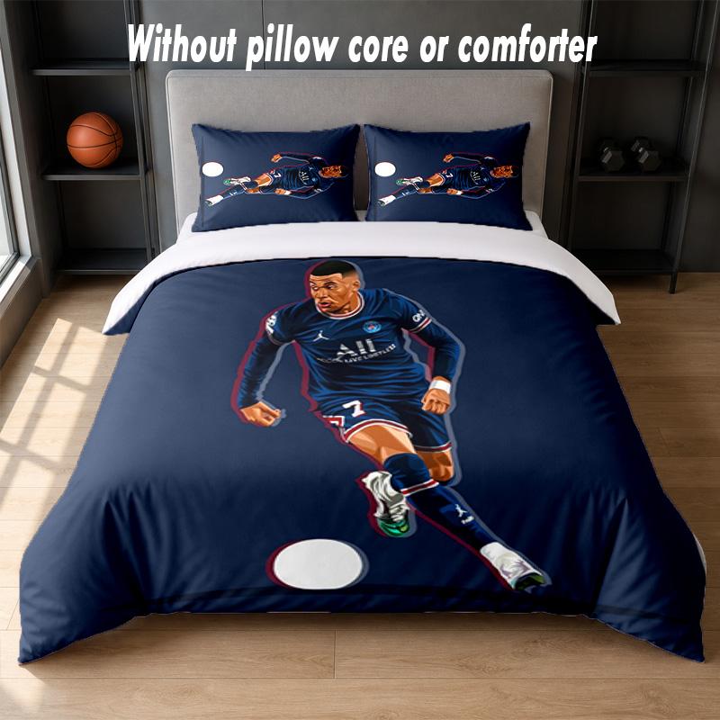 Kylian Mbappe Design Bed Bedding Set 1 Duvet Cover + 2 Pillowcases Soft Breathable Household Bed Linens