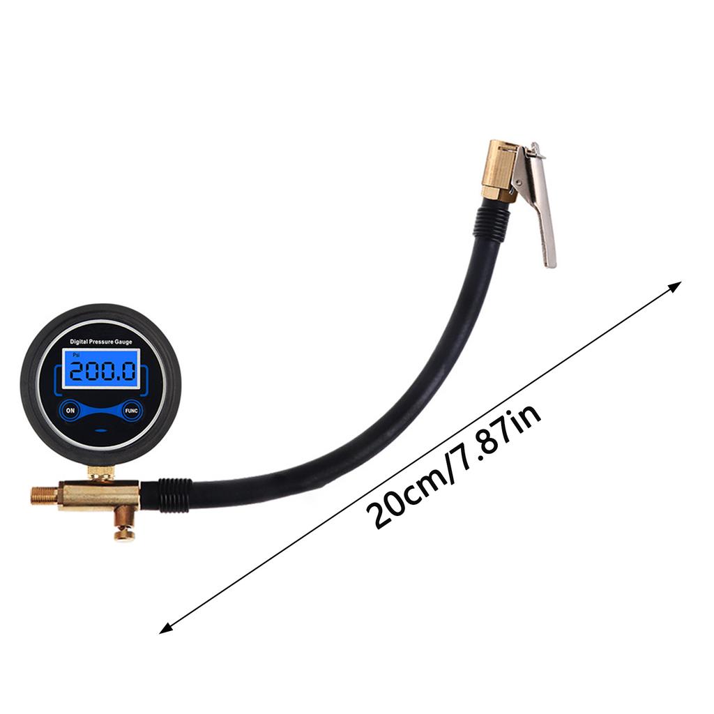 Tire Inflator Pump LCD Display Car Tire Pressure Inspection Tool Quick Connect Compact Digital Tire Inflator Hose Car Motorcycle