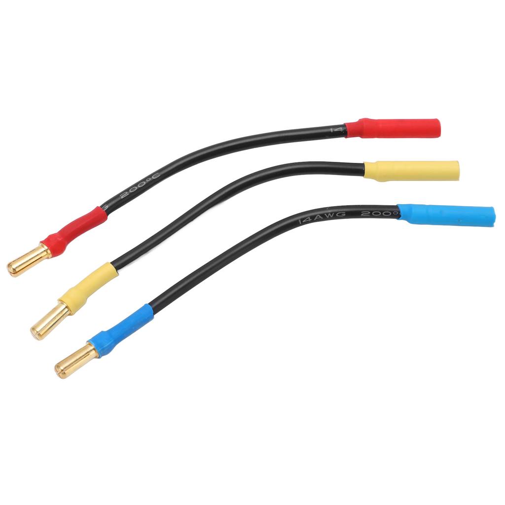 3Pcs 4mm Banana Plug Extension Cable 13cm Length Heat Resistant Banana Plugs Connector Extension Cable Wire for Boats