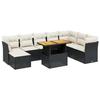 VidaXL Salon de Jardin avec Coussins 9 pcs, Canapés de Terrasse, Ensemble de Meubles de Patio, Mobilier d'Extérieur, Noir 3275513