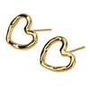 Ear Studs Hollow Heart Shape Exquisite Fashionable Versatile Stud Earrings for Daily Dating Work