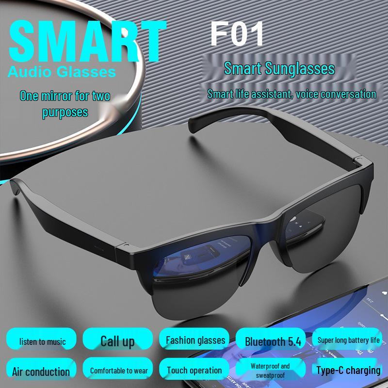 F01 Bluetooth Audio Sunglasses: Dual-Use Polarized Smart Glasses for Music, Calls & Cycling