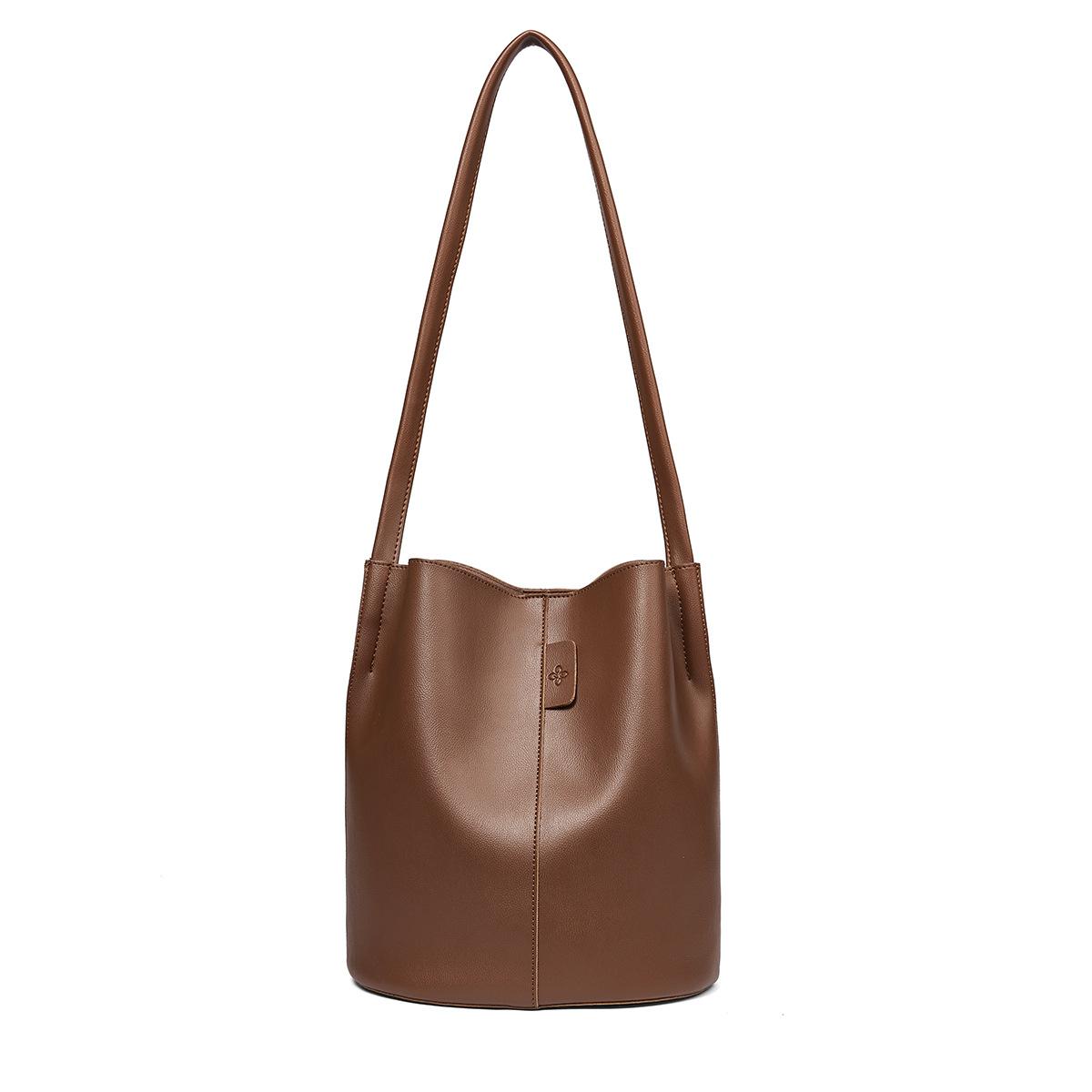 

Новая модная универсальная большая вместительная корейская ретро-сумка-ведро для отдыха на плече