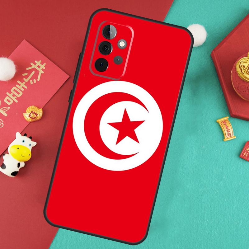 Tunisia Flag Map Case For Samsung Galaxy A34 A54 A14 A15 A25 A35 A55 A53 A33 A13 A52 A32 A12 A51 A71 Cover