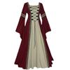 European & American Gothic Medieval Square Neck Bell Sleeve Plus Size Dress