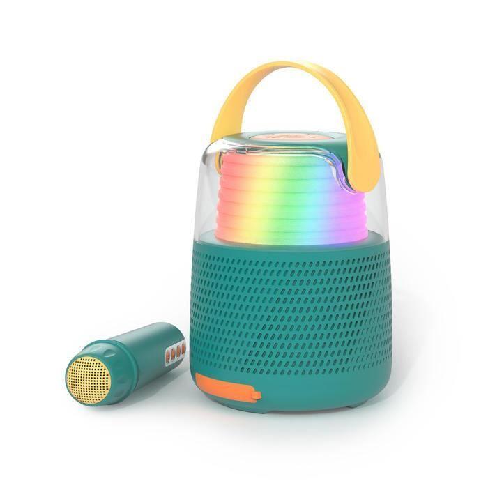 Enceinte bluetooth - lick - lumineuse avec micro - change voix - karaoke - bleu