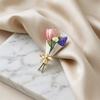Unique Floral Brooch, Flower Arrangement & Vase Design Brooch