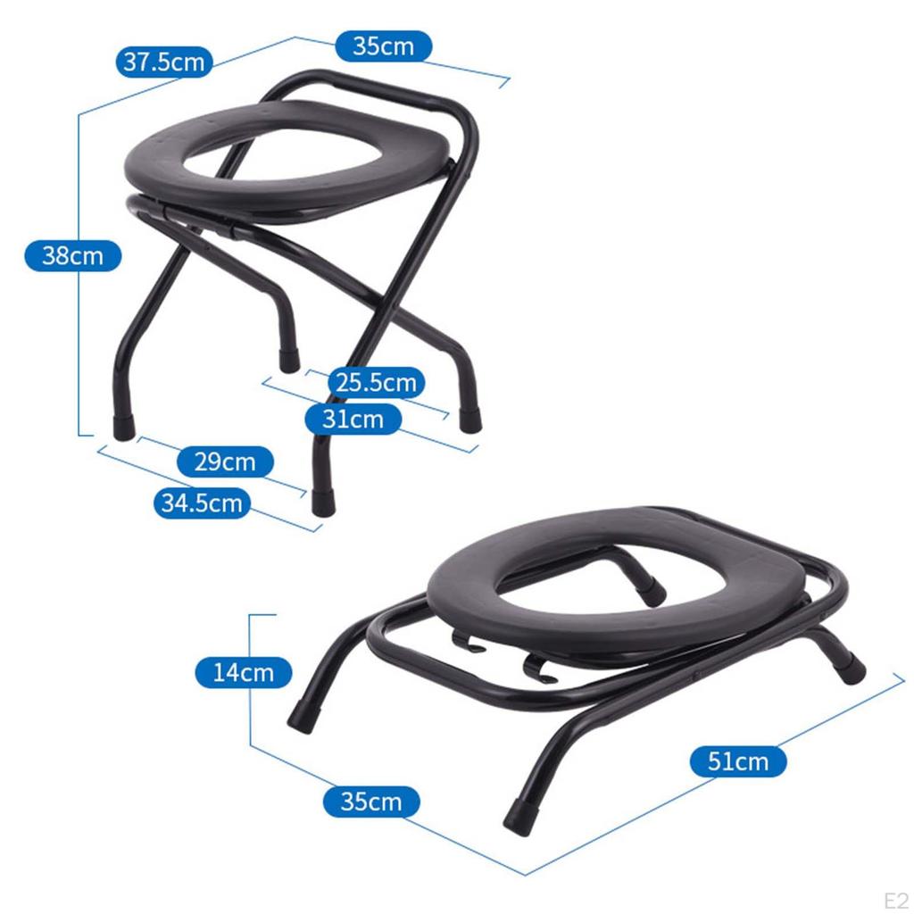 Camping Toilet Seat Mobile Elderly Easy To Wash Strong Bearing Capacity Stable Rounded Edges Thick
