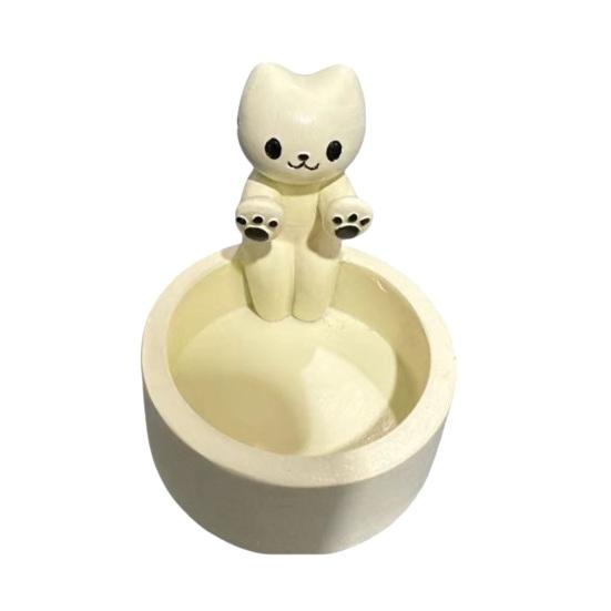 Cat Candle Holder Funny Cat Warming Paws Candle Holder Cute Resin Kitten Tealight Holder Tabletop Ornament for Cat Lovers