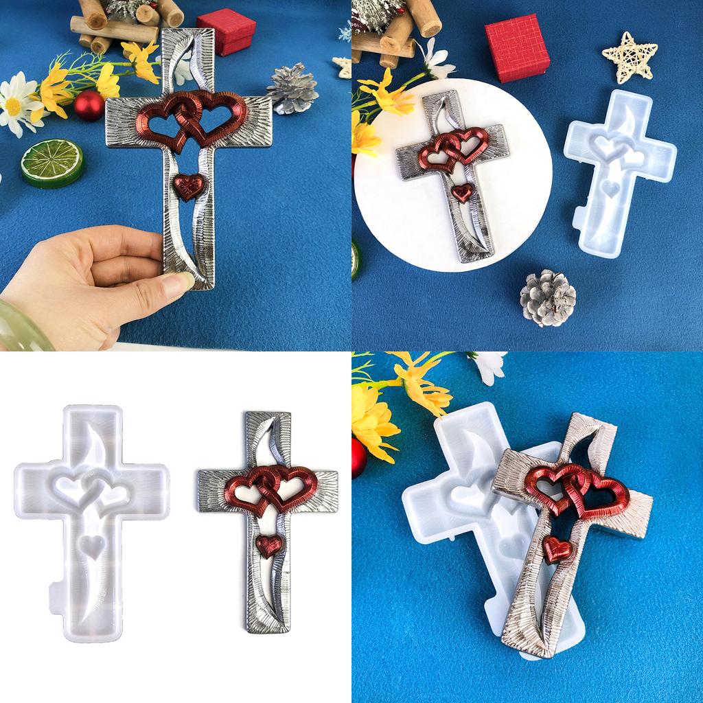 Unikátní Silikonová forma Love Heart Crosses Multifunkční silikonová forma pro výrobu šperků a řemesel z pryskyřice s tématikou lásky