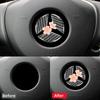 For Mercedes Benz C GLC Class W205 X253 Accessories Carbon Fiber Interior Steering Wheel Logo Decorative Sticker
