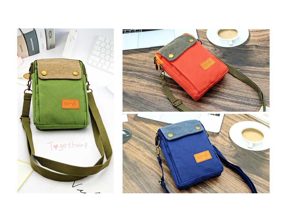 Damen Canvas 3-Reißverschluss Umhängetasche Handytasche - Lässig 2020 Neuer Stil 4-lagige Handtasche