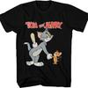 Mens Tom & Jerry Battle Shirt - Classic Hanna-Barbera Tee - Vintage Cartoon Chase T-Shirt