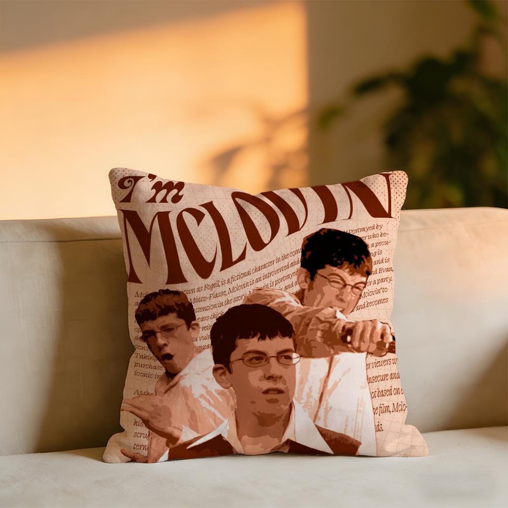 Film Superbad Youth Cushion Cover Cozy Velvet Throw PillowSoft Warm Cushion For Sofa  Bed 30x30 cm
