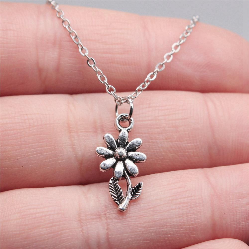 Tree of Life Plant Growth Pendant Antique Silver Metal Girls Choker Necklace Trendy Boho Gift