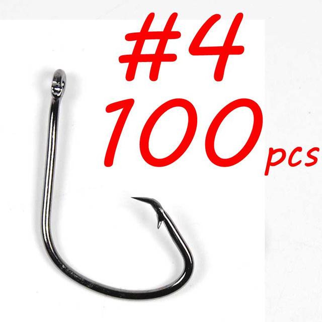 

Рыболовный крючок Bimoo 7381, черный, красный цвет, рыболовные крючки для морской воды, спортивные круглые рыболовные крючки, рыболовные снасти #4 чёрный