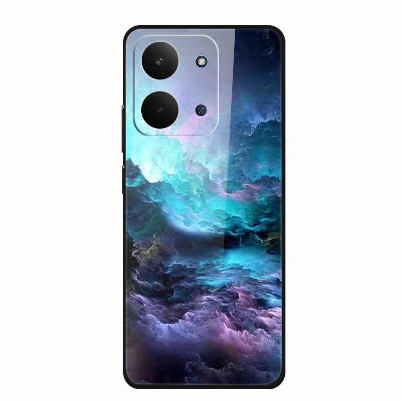Xiaomi Redmi 15C 4G Kılıfı İçin Cam Arka Kapak 15 C Kılıf Sert Temperli Cam Kılıf Redmi 15C Telefon Kılıfı İçin Redmi15C Yumuşak Tampon