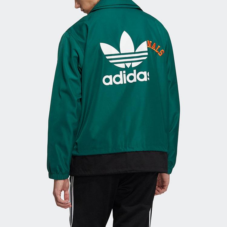 Adidas Trefoil Mr Windbreaker V2 Snap-Button Fleece Sport Jacket Men Outerwear Forest-Green HG7905