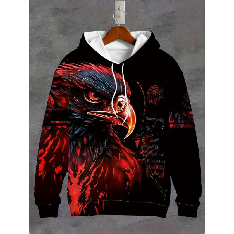 Mode Cooler Adler Herren Hoodie 3D Gedruckte Hoodies Edition Trend Amerikanischer Adler Herren Sportbekleidung Kinder Lässig Unisex Pullover