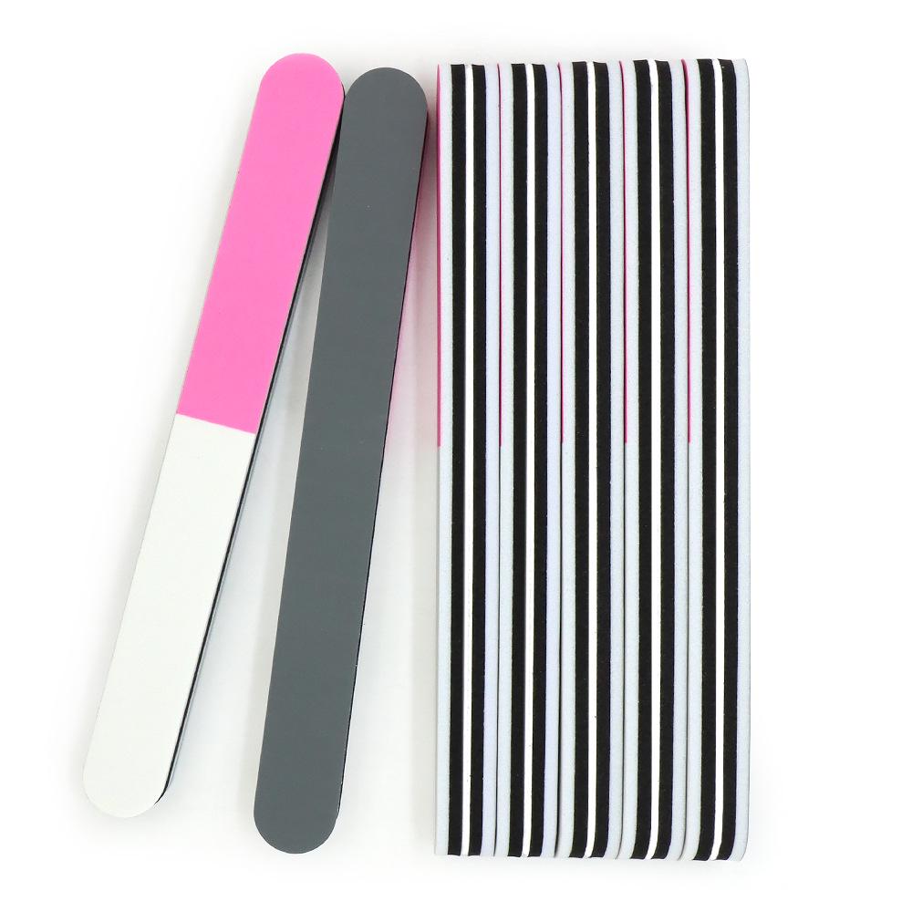 Three-Sided Washable Nail Polishing Strip - Pink, White, Gray - Nail Surface Sanding Sponge & Polisher Tool