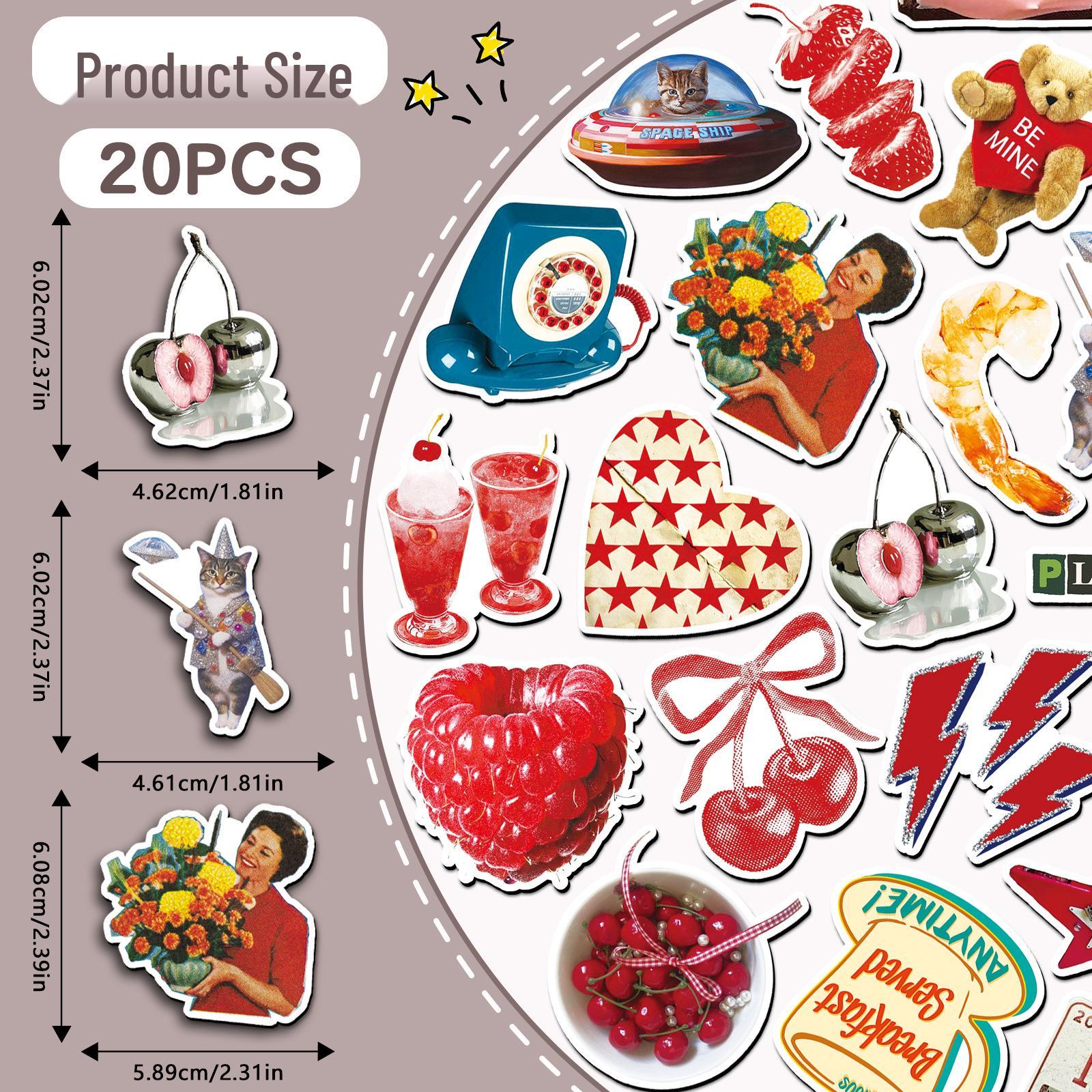 20pcs American Retro Nordic Style Waterproof Refrigerator Magnets - Creative DIY Soft Magnetic Stickers