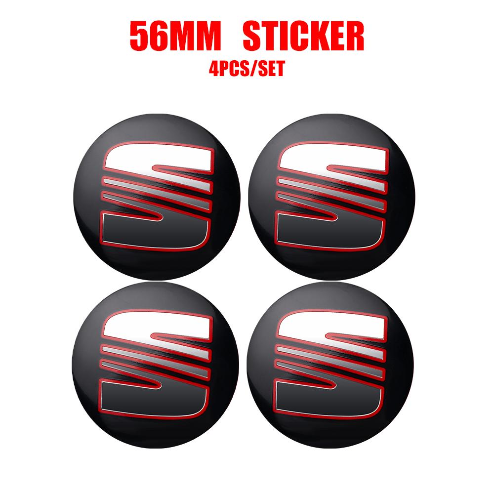 

4Pcs 56mm Car wheel Center Hub Cap Logo Sticker For Seat FR Cupra Ateca Ibiza E-Racer Formentor Cordoba Exeo Tarraco Toledo Leon