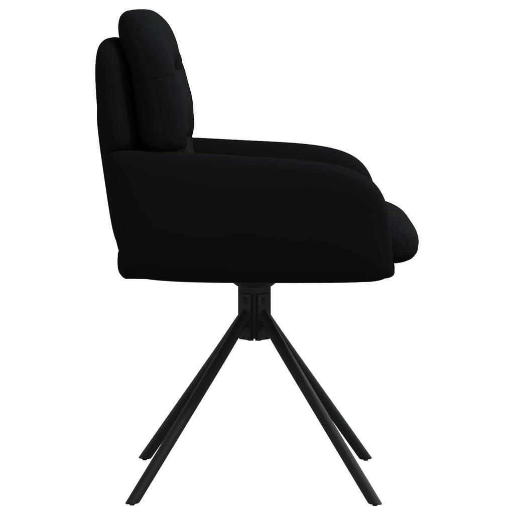 Swivel Chair Dining Room 2 pcs Faux Leather Black 59 x 59.5 x 90 cm