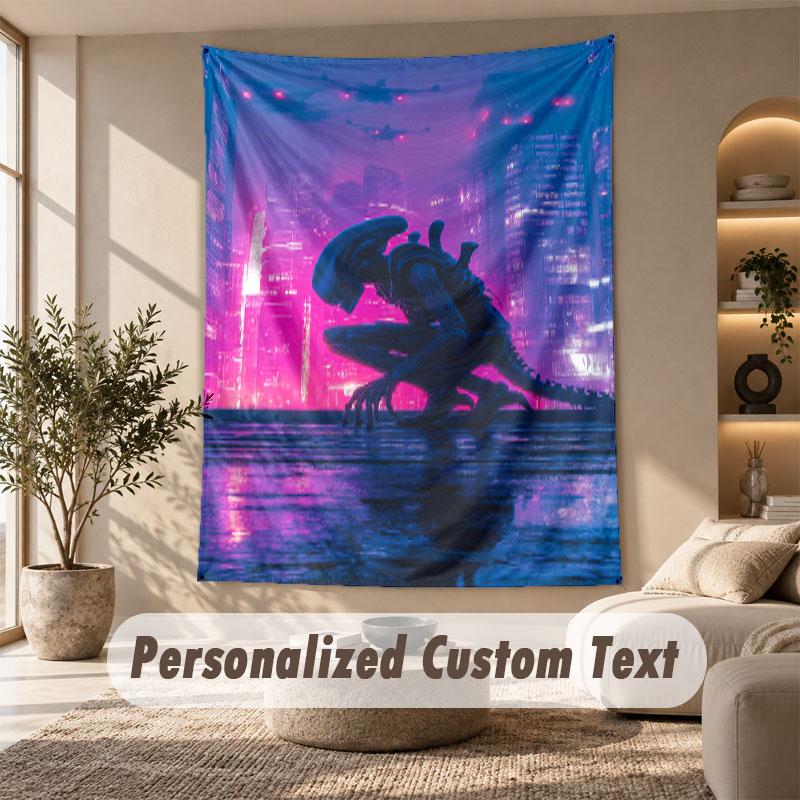 Wall Hanging Tapestry Art Cloth Bedroom Room Background DecorAlien Xenomorph