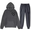 Spring and Autumn Sweater European and American Sweatpants Velvet Men's and Women's Loose Tops and Jackets Couple's Printed Hooded Suit