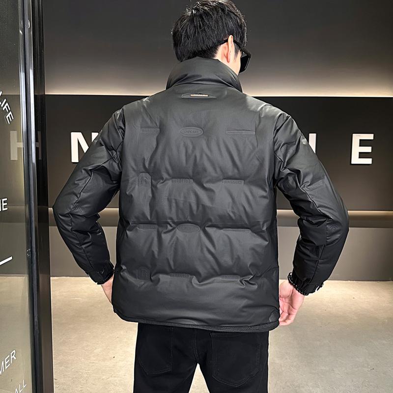 Men's Warm White Duck Down Jacket with Short Stand-Up Collar - Trendy Winter 2025 Arrival