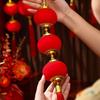 Chinese Style New Year Lantern String Traditional Fu Character Red Ball Lantern String with Tassels Handmade