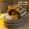 Plaid Cozy Nest: Thickened Warm Dog & Cat Bed for Autumn/Winter