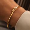 Modern Gold Knot Bangle for Women - Simple, Elegant, Open Design