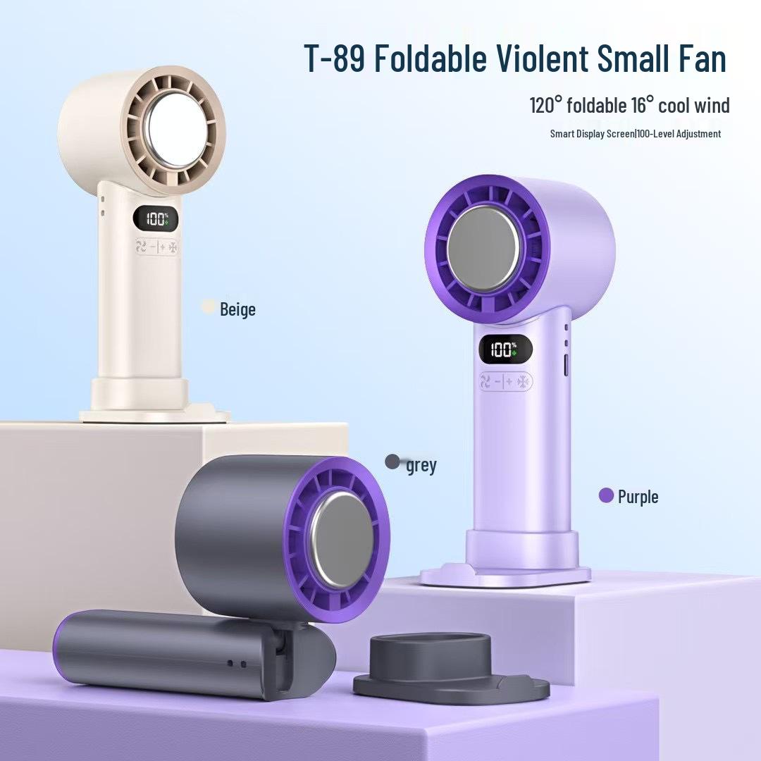 T89 Mini High-Speed USB Handheld & Desktop Cooling Fan 168*73*59MM серый