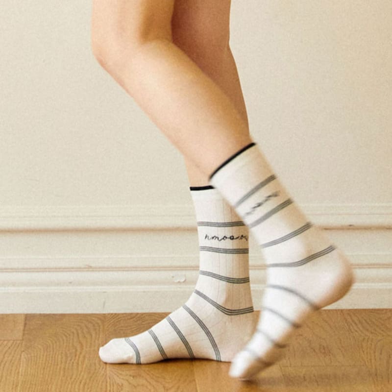 NMOO.OU S40_NMOU STRIPE GOLGI SOCKS